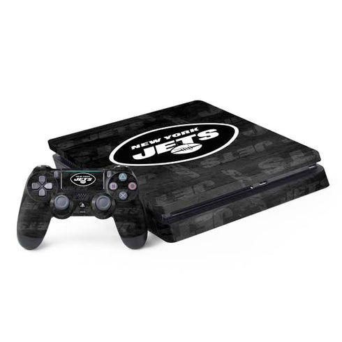 NFL New York Jets Black & White PS4 Slim Bundle Skin